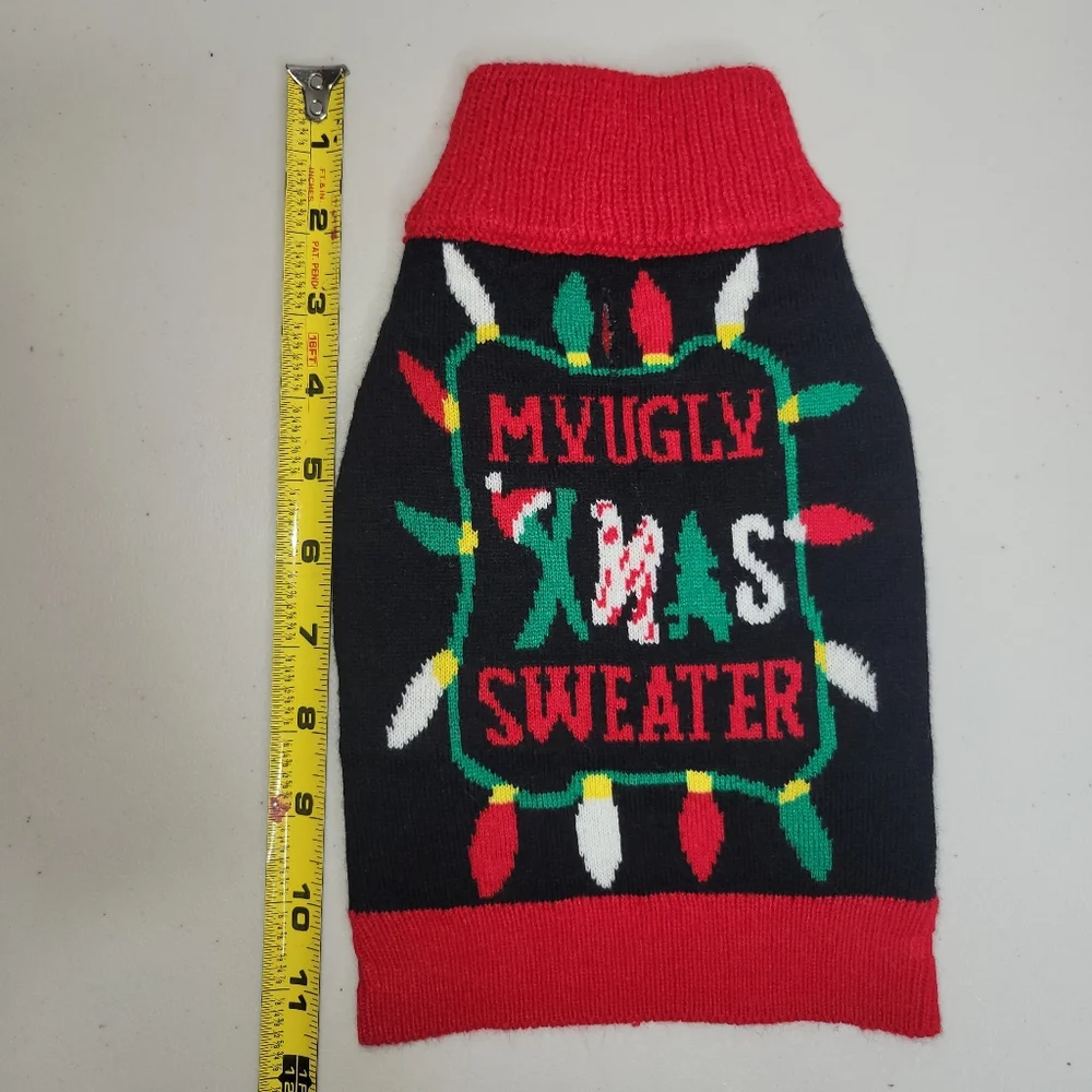 Festive Red and Black Dog Sweater‎